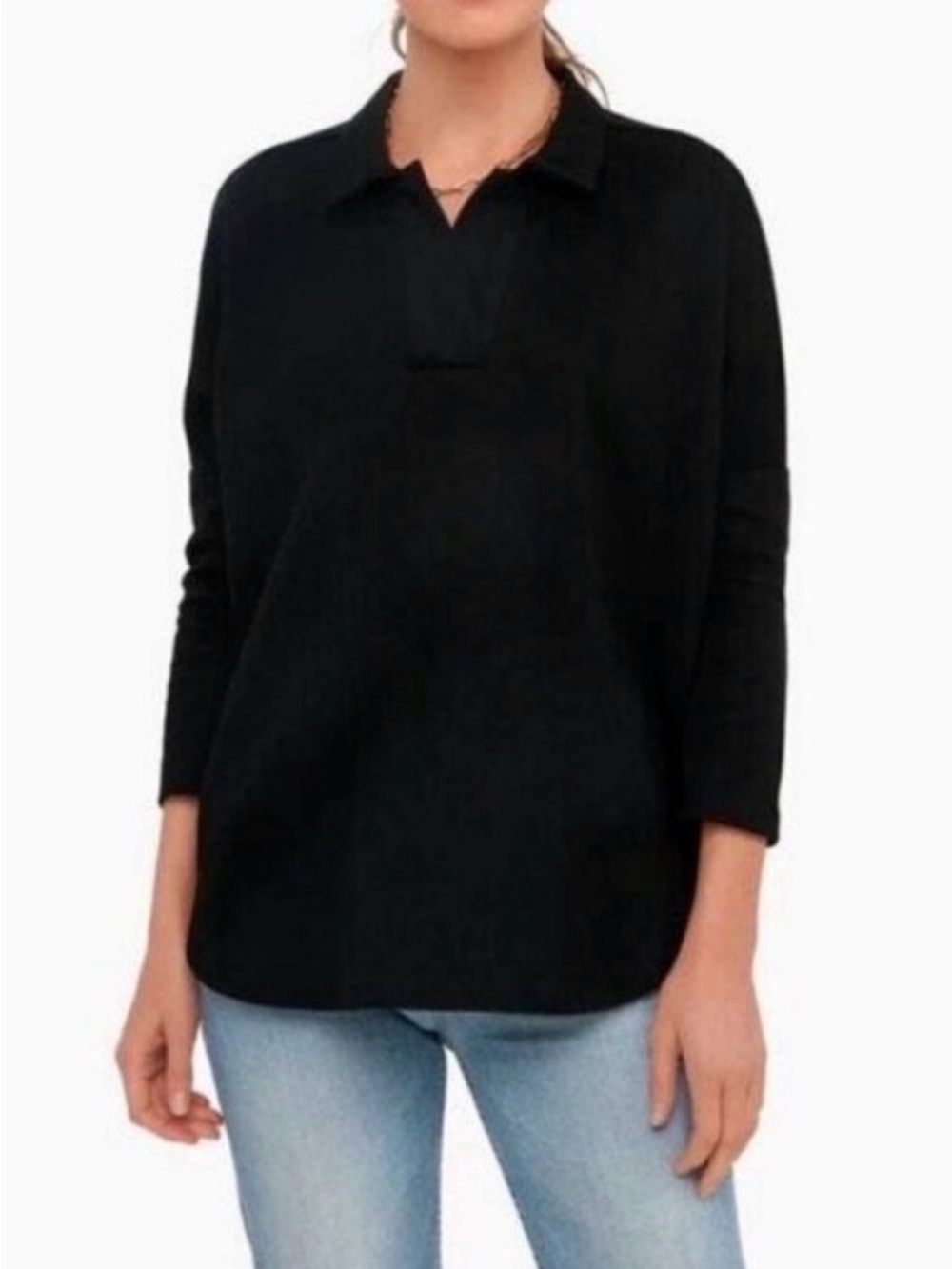 Pomander Place & Tuckernuck Easy Polo Swing Sweatshirt | Black | XS - S